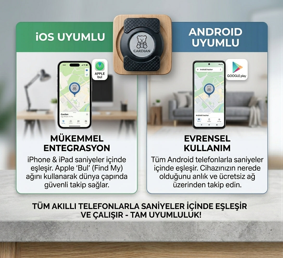 CARDİAN MIKNATISLI İOS ANDROİD UYUMLU TAKİP CİHAZI